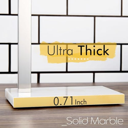 KOKOSIRI Hand Towel Holder Stand Towel Rack with Steady Marble Base for Bathroom Vanity Countertop, Polished Stainless Steel 15.7'' Height THS0006-CH - color: Polished Chrome, size: 1-Bar