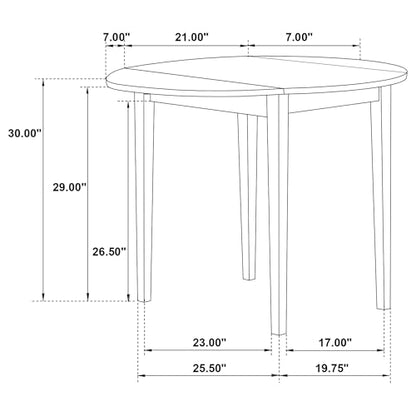 Coaster Home Furnishings 3-Piece Round Wood Dining Room Set Drop Leaf Extension Table Ladder Back Side Chairs Upholstered Seat Cushions Beige and Natural 130006