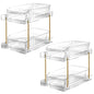 LAREKUN2pack 2-Tier Organizer & Storage Unit Stackable Bathroom Cabinet Organizer Pull-Out Kitchen Pantry Organizer & Storage System Suitable for Countertops, Pantries, Kitchens, Bathrooms - style: 2pack