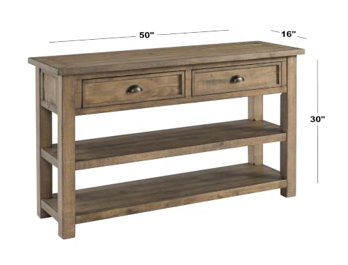 Martin Svensson Home Monterey Solid Wood Sofa Console Table - Reclaimed Natural Finish - Modern Farmhouse - Entryway Table with Two Spacious Drawers - color: Reclaimed Natural