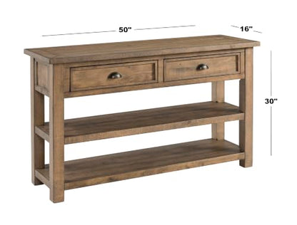 Martin Svensson Home Monterey Solid Wood Sofa Console Table - Reclaimed Natural Finish - Modern Farmhouse - Entryway Table with Two Spacious Drawers - color: Reclaimed Natural