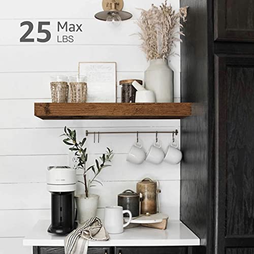 QEEIG Floating Shelf for Wall Bathroom Shelves Bedroom Kitchen Living Room Farmhouse Small Book Shelf 16 inch Set of 1, Brown (015-BN1) - color: A. Brown, size: 15.7" x 6.7"