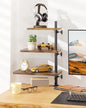 3 Tiers Clamp On Desk Shelf, 360° Angle Adjustable Desktop Shelf Organizer for Home Office Gaming Room, No Drill Desk Extender Adapt to 0.4-2.16 inches Table Thick, Black Brown - color: 3-tier Black Brown