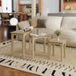 Kmax Nesting Tables Set of 3, Small Sofa Side Table Rustic Stacking End Table Rectangle Solid Wood Coffee Tables for Small Space - Ashes White - color: Ashes White