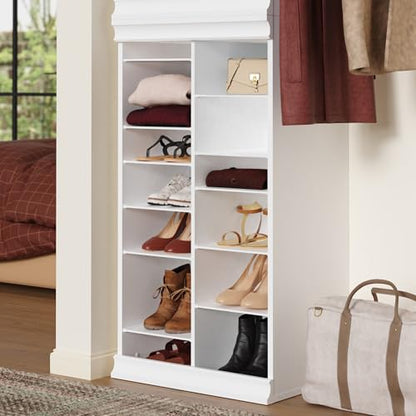 ClosetMaid Modular Storage Shelf Unit with 12 Adjustable Shelves & Dividers, White - color: White