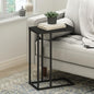 Furinno C-Shaped Side Table, Metal Frame End Table, Night Stand, Bedside Table, for Living Room, Bedroom, Americano - color: Americano, size: C-Shaped with Metal Frame