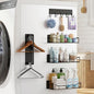 5 Pack Magnetic Shelves for Washing Machine Heavy Duty Magnetic Laundry Organizer with Hooks Metal Washing Machine Storage Shelves for Refrigerator, Washer, Kitchen, Laundry Room Organization (Black)