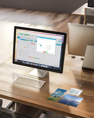 Clear Writing Desk Pad, 47.2’’x16.9” Heat Resistant Waterproof PVC Round Edge Durable Desk Protect Mat, Anti-Static Writing Mat Table Protector - size: 47.2*16.9