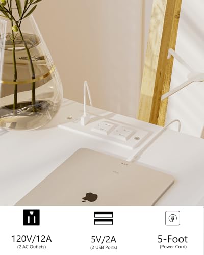 JOONEE White Nightstand with Outlet,Modern Bedside Table with Storage Drawer and Open Wood Shelf, for Living Room, Bedroom and Small Spaces, Accent Night Stand with Solid Wood Legs, Easy Assembly - color: White-outlet