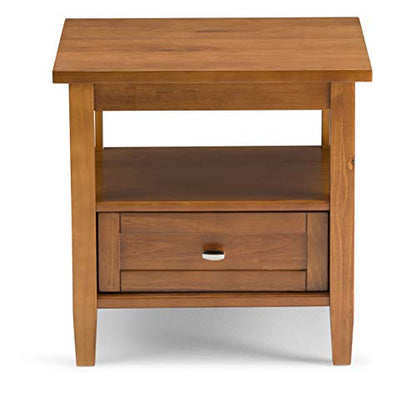 SIMPLIHOME Warm Shaker Solid Wood 20 inch Wide Rectangle Transitional End Side Table in Light Golden Brown for the Living Room and Bedroom - color: Light Golden Brown, size: 20 inch, style: End Table