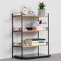 YGYQZ Desk Shelf Organizer for Top of Desk, 3-Tier Desktop Bookshelf, Black & Wood - color: 3-tier Black/Wood