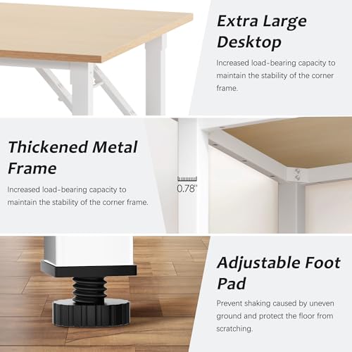 Need Office Computer Desk - 47.2L Sturdy and Heavy Duty Folding Laptop Table,Writing Table/Home Office Desk/Sewing Table,No Assembly Required,Pink Oak&White AC5AW (120 * 60) - color: Pink Oak & White Frame, size: 47inch