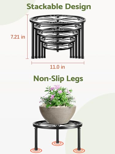 5 Pack Planters Stands with Gold Outdoors Plant Holders Indoor (GoldS) - color: GoldS