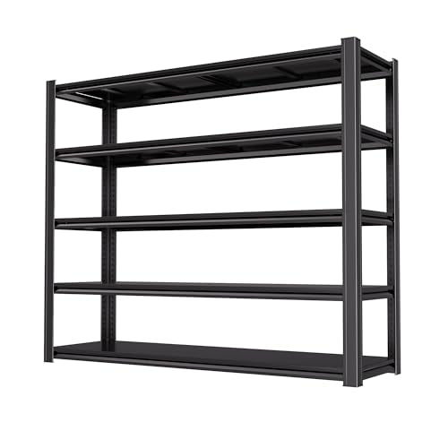 84" H Garage Shelving Heavy Duty Storage Shelves 5000 LBS Adjustable Metal Shelving Uints and Storage for Garage,Warehouse,School,Commercial,Business, 62 "W x 24 "D x 84 "H (1) - size: 5T 62 "W x 24 "D x 84 "H