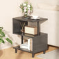 Apicizon S-Shaped Side Table, 3-Tier Nightstand with Solid Wood Legs, Slim Bedside Table with Storage Shelf, Modern End Table for Small Spaces, Bedroom, Living Room, Entryway, Black - color: Black