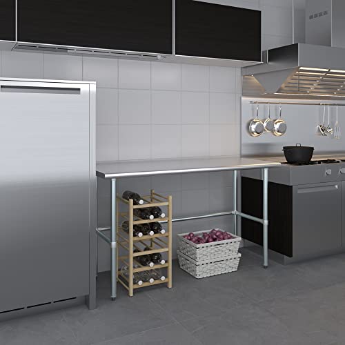 24 in. x 60 in. Open Base Stainless Steel Work Table | Residential & Commercial | Food Prep | Heavy Duty Utility Work Station | NSF - size: 60 in. Length x 24 in. Width