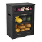 Ikee Design 360Degree Rotating Pencil Pen Stationery Supply Holder Storage | Pine wood countertop cabinet with removable shelf stores bread, potatoes, onions and pantry essentials; fully assembled. - color: Black, 2 Door