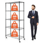 5 Tier Shelf Shelving Unit with Wheels,Adjustable Metal Shelves for Storage, NSF Wire Shelving Rack,350lbs Loading Capacity Per Shelf Storage Shelves for Kitchen Garage, 36" D x 16" W x 75" H - size: 5tier 36"D x 16"W x 75"H
