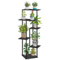HAYOFAMY 6 Tier Black Plant Stand Indoor 43.7” Tall | Multiple Plant Shelf, Metal Wood Multiple, Flower Pot Holder for Living Room Office Balcony Patio