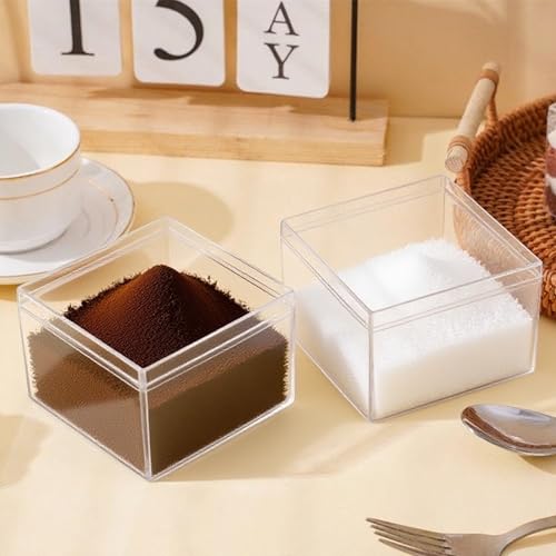 KissYou Small Acrylic Box Clear Boxes with Lid Acrylic Square Cube for Display Jewelry Storage Contanier Party Decorative Box - size: 2.17 x 2.17 x 1.77 Inch
