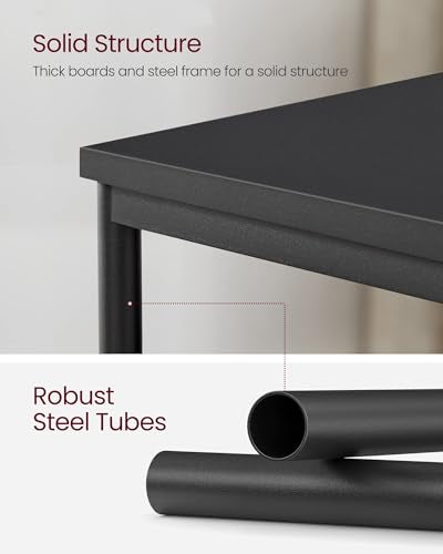 VASAGLE BARNET Collection - Side Table, Small End Table for Living Room, Modern Tall Nightstand, Bedroom, Office, Bathroom, Steel Frame, Ink Black ULET273B16 - color: Ink Black