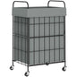 90L Laundry Hamper with Wheels, Laundry Basket with Handle and Liner Bag | Lockable Casters; Reinforced Frame; Breathable Fabric; Space-Efficient Design - color: Grey, size: 90L-1 Section