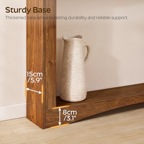 Narrow Console Table, 5.9'' Thin Entryway Table, Behind Couch Table for Small Spaces, Small Farmhouse Hallway Table, for Living Room, Hallway, Foyer, Reddish Brown CT19WL - color: Reddish Brown