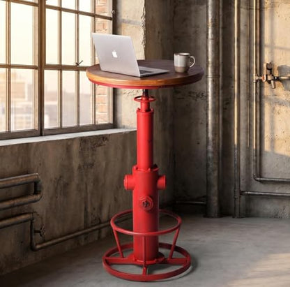Topower Industrial Bar Table 38.58-48.43" Adjustable Pub Table Kitchen Dining Coffee Bistro Table Antique Red - color: Antique Red