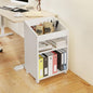 3-Tier Mobile Files Cabinet, Under Desk White Storage Organizer with Wheels for Home Office (White)