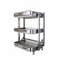 Foldable Dish Rack,Stainless Steel Drain Rack,9.83 * 16.54 * 24IN | 3 Tier Dish Drying Rack,Rustproof Dish Drainer for Kitchen Countertop with Drain Tray,Silver