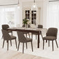 COLAMY Upholstered Dining Chairs Set of 6, Modern Kitchen Chairs with Back, Leather Side Dining Room Chairs with Wood Legs for Kitchen Dining Room Restaurant, Dark Brown - color: Dark Brown, size: Set of 6