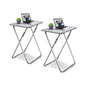 TV Tray Table, Folding Dinner Tray With No Assembly Required, Sturdy Foldable Snack Eating Table for Living Room, 2PCS (White Marble) - color: White Marble, size: 2pcs
