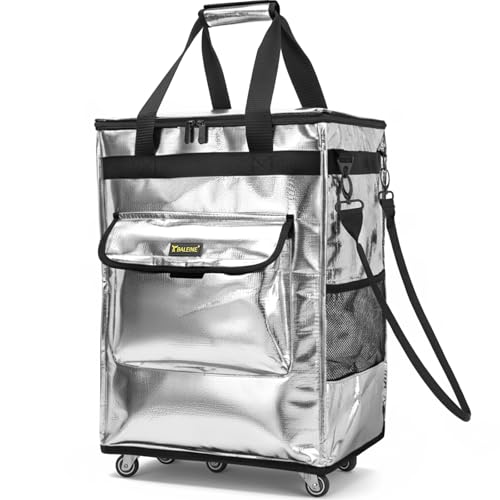 BALEINE Reusable Grocery Bags on Wheels, Rolling Tote Bag, Shopping Trolley, Large Backpack Shopping Carts for Groceries - color: Silver, size: Medium