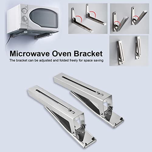 Stainless Steel Microwave Mount Bracket, Wall Shelf Microwave Oven Bracket Microwave Oven Wall Mounted Stand Holder Rack Bracket