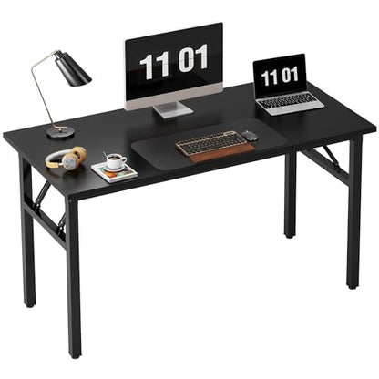 Need Computer Desk Office Desk 47 inches Folding Table with BIFMA Certification Computer Table Workstation No Install Needed, Black Brown - color: Black, size: 47 inches