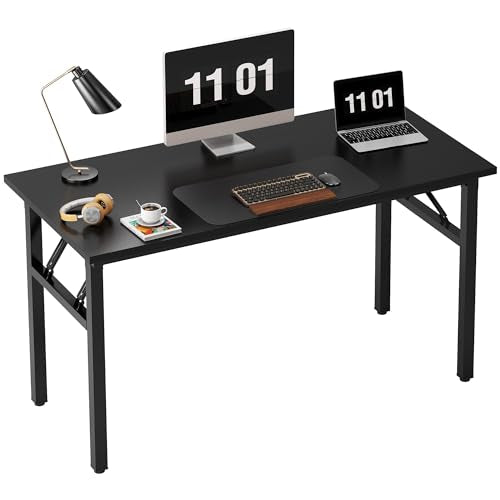 Need Computer Desk Office Desk 47 inches Folding Table with BIFMA Certification Computer Table Workstation No Install Needed, Black Brown - color: Black, size: 47 inches