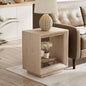 COZAYH Farmhouse End Table, Open Cube Accent Table with Geometric Frame, Modern Minimalist Side Table, Light Grey - color: Light Grey