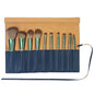 Bird&Fish Makeup Brush Case Travel, makeup brush case roll up,brush holder makeup,Holder Organizer Brushes Pouch Cosmetic Bag for Travel，Rolling Bag Storage Case PU Leather - color: New Dark Blue