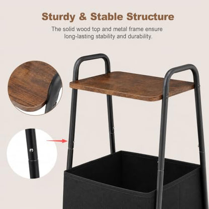 Collection - Side Table,Small End Table for Living Room, Metal Frame Nightstand,Entryway Table, for Bedroom& Bathroom& Outdoor& Office