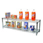 Shelving Inc. 12" d x 48" w Chrome Wire Shelving with 2 Tier Shelves, Weight Capacity 800lbs Per Shelf - size: 12"d x 48"w x 14"h