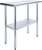18" x 36" Stainless Steel Prep Table – NSF Certified Heavy Duty Work Table for Home & Commercial Use – Galvanized Undershelf & Legs - size: 36x18