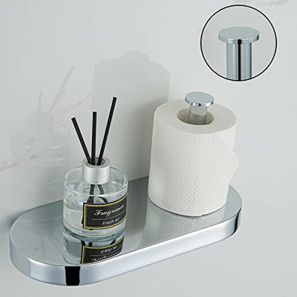 RANDOM Toilet Paper Holder with Phone Shelf, SUS 304 Stainless Steel Modern Bathroom Accessories Tissue Roll Dispenser Toilet Paper Holder Round,Polished Chrome.93088C - color: A-polished Chrome