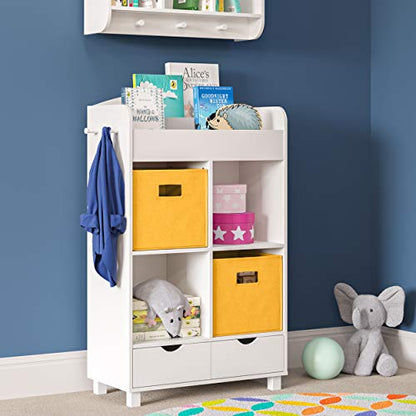 RiverRidge Folding Storage Bins - 2-pack of 10in Tall Golden Yellow Cubes | Fabric Bins, Set of 2 Storage Cubes, Cut-out Handles, Playroom Closet Organizer, Collapsible Cubby with Bottom Board Insert - color: 2 Golden Yellow 10in H Bins