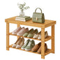 SONGMICS HOME 3-Tier Bamboo Shoe Bench, Shoe Rack, for Entryway Bathroom Bedroom, 11.5 x 27.8 x 18 Inches, Natural - color: Natural