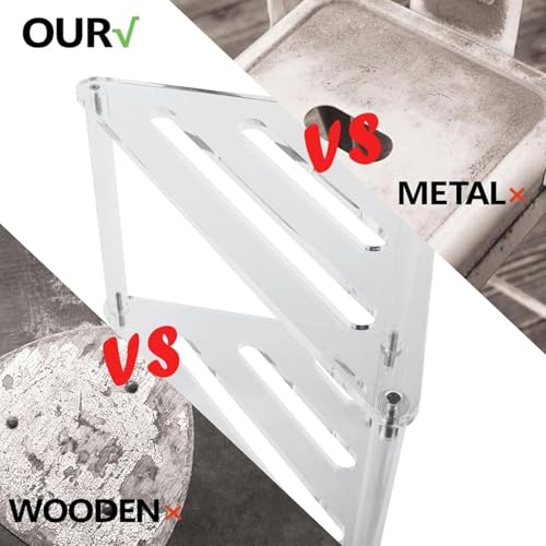 Acrylic Corner Shelf, 2 Tier Floor Shower Caddy & Anti Slip Shower Stool Clear Corner Shower Organizer for Bathroom Plant Stand for Bedroom Kitchen 13.39 x 12.20 x 11.81 Inch