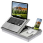 LAPGEAR Ergo Pro Lap Desk with 20 Adjustable Angles, Mouse Pad, and Phone Holder - Gray - Fits up to 15.6 Inch Laptops and Most Tablets - Style No. 49405 - color: Gray, size: Ergo Pro
