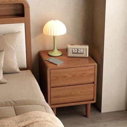 Solid Wood Nightstand Walnut Night Stand with Drawers Mid Century Modern Nightstand with Storage,Wood Night Stand,Small Bedside Table for Bedroom,Living Room,Office,Walnut Bedside Table - color: Deep Walnut, style: 2 drawers