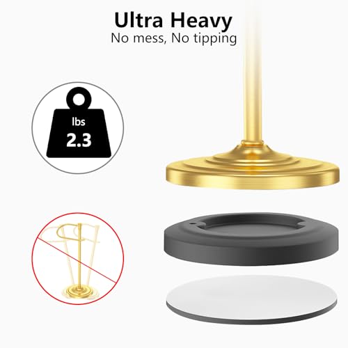 Brass Gold Bath Hand Towel Holder Stand,Stainless Steel 16 Inch Free Standing Towel Rack,Heavy Weight Towel Bar for Bathroom Vanity Countertop &Kitchen - color: Brass Gold