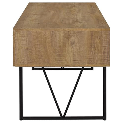 Coaster Home Furnishings - Analiese - Wood - 4-Drawer Writing Desk with Metal Legs, and V-Bracing Profile - Home Office - 63-Inch - Mango - 801851 - color: Mango