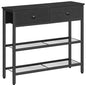 HOOBRO 29.5" Narrow Console Table with 2 Fabric Drawers, Sofa Table, Small Entryway Table with 3-Tier Storage Shelves, Behind Couch Table, for Living Room, Hallway, Black BB72XG01 - color: Black